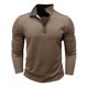 thumbnail image 3 of Blusa y camisa de manga larga con cuello alto para hombre, informal, de color liso, con cremallera, de poliéster, 3 of 6