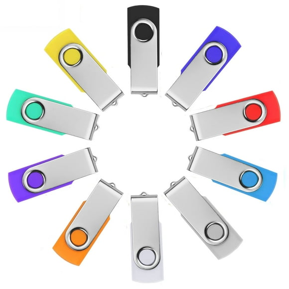 64GB Flash Drive 10 Pack USB 2.0 Flash Drive Thumb Drive USB Flash Driver 64GB High Speed Flash Drive Pack Keychain Design Jump Drives Memory Stick for Data Storage and Transfer(10 Pack, Mixed Color)