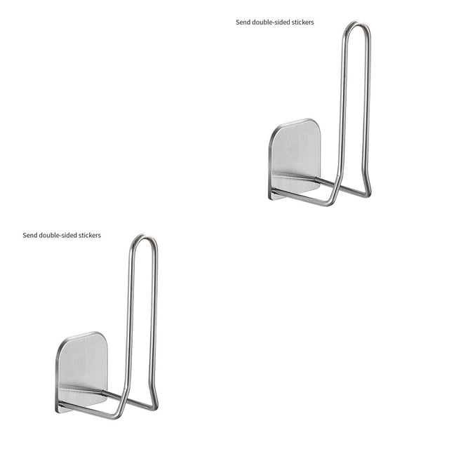 Bewildely Estante de almacenamiento para cocina montado en la pared de acero inoxidable, soporte para pañuelos de esponja colgante, suministros Lijado de bastidor de película 2piezas
