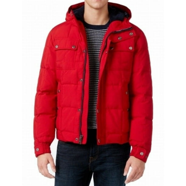 Tommy Hilfiger - Tommy Hilfiger NEW Red Mens Size 2XL Hooded Quilted ...