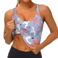 thumbnail image 4 of Haiem Cartoon Poodle Dog Pattern Womens Sports Bra - U Neck Padded Low Impact Yoga Bra Workout Crop Top Gym Moisture-Wicking Workout Vest -X-Large, 4 of 9