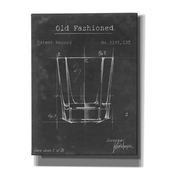Epic Graffiti 'Barware Blueprint I' by Ethan Harper Canvas Wall Art, 20"x24"