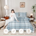 thumbnail image 3 of Manfei Classic Plaid Twin Comforter Sets,Vintage Check Bedding Set,Gray White,Light Gray Reversible,2-Piece,1 Comforter and 1 Pillowcase,2-Piece,1 Comforter and 1 Pillowcase, 3 of 7