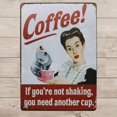 thumbnail image 3 of Coffee If You're Not Shaking, You Need Another Cup Metal Tin Sign, Vintage Plaque Poster Cafe Kitchen Home Wall Decor, 3 of 5