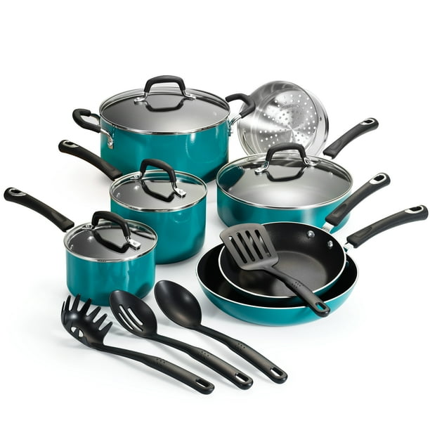 Tramontina Select NonStick Teal Cookware Set, 15 Piece