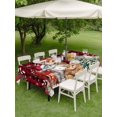 thumbnail image 3 of Outdoor Tablecloth with Umbrella Hole and Zipper, Christmas Cats Rectangle Table Cloth 60x120 Inch Waterproof Tablecloth, Xmas Tree Poinsettia Botanical Red Buffalo Plaid Picnic Table Cover for Patio, 3 of 7