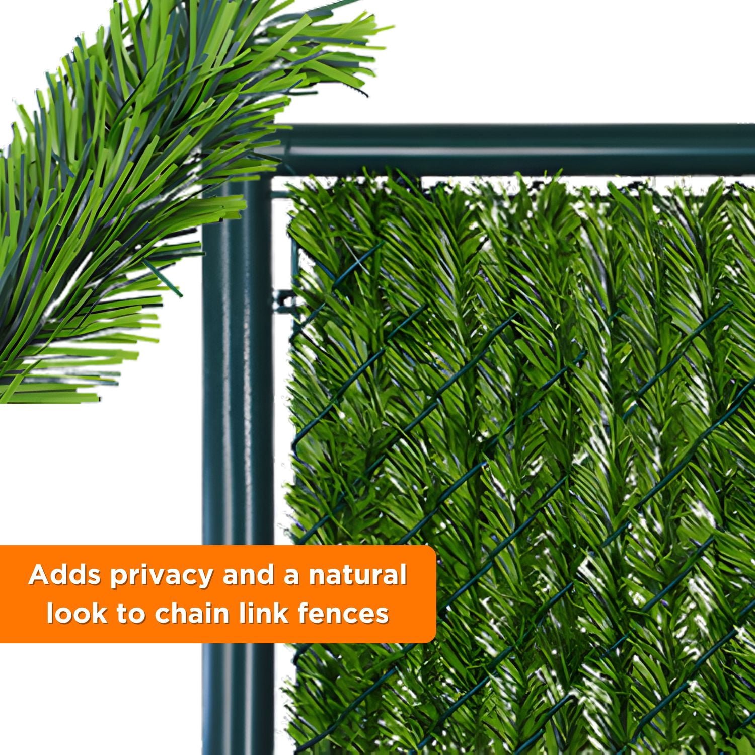 Chain Link Fence PVC Conifer Hedge Privacy Slats, 6 ft, 82 Pack