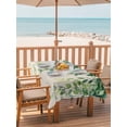 thumbnail image 2 of 60x120 Inch Outdoor Tablecloth with Umbrella Hole Zipper Rectangle Spring Leaves Rectangular Tablecloths Outside Waterproof Retro Pastoral Green Botanical Leaf Vines Patio Table Cover for Picnic, 2 of 8
