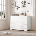 thumbnail image 4 of Homfa 6 Drawer Horizontal Dresser with Silver Handles, White Sturdy Double Dresser Chest for Bedroom, 4 of 8