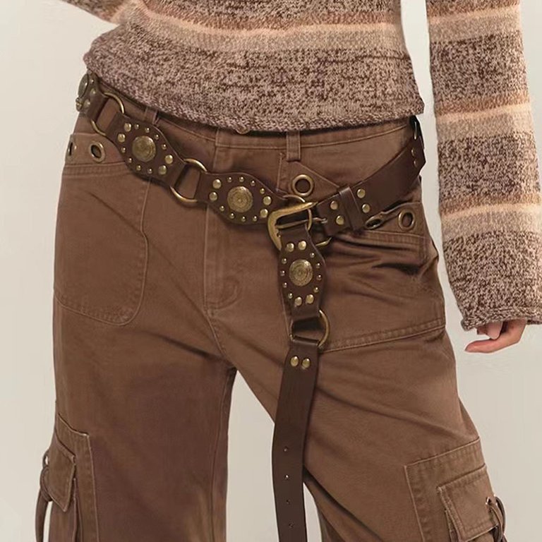 Western Belt with Buckle Adjustable Faux Leather Amazon.com: Trendy Fashion Jewelry Women Western Faux  main image 2