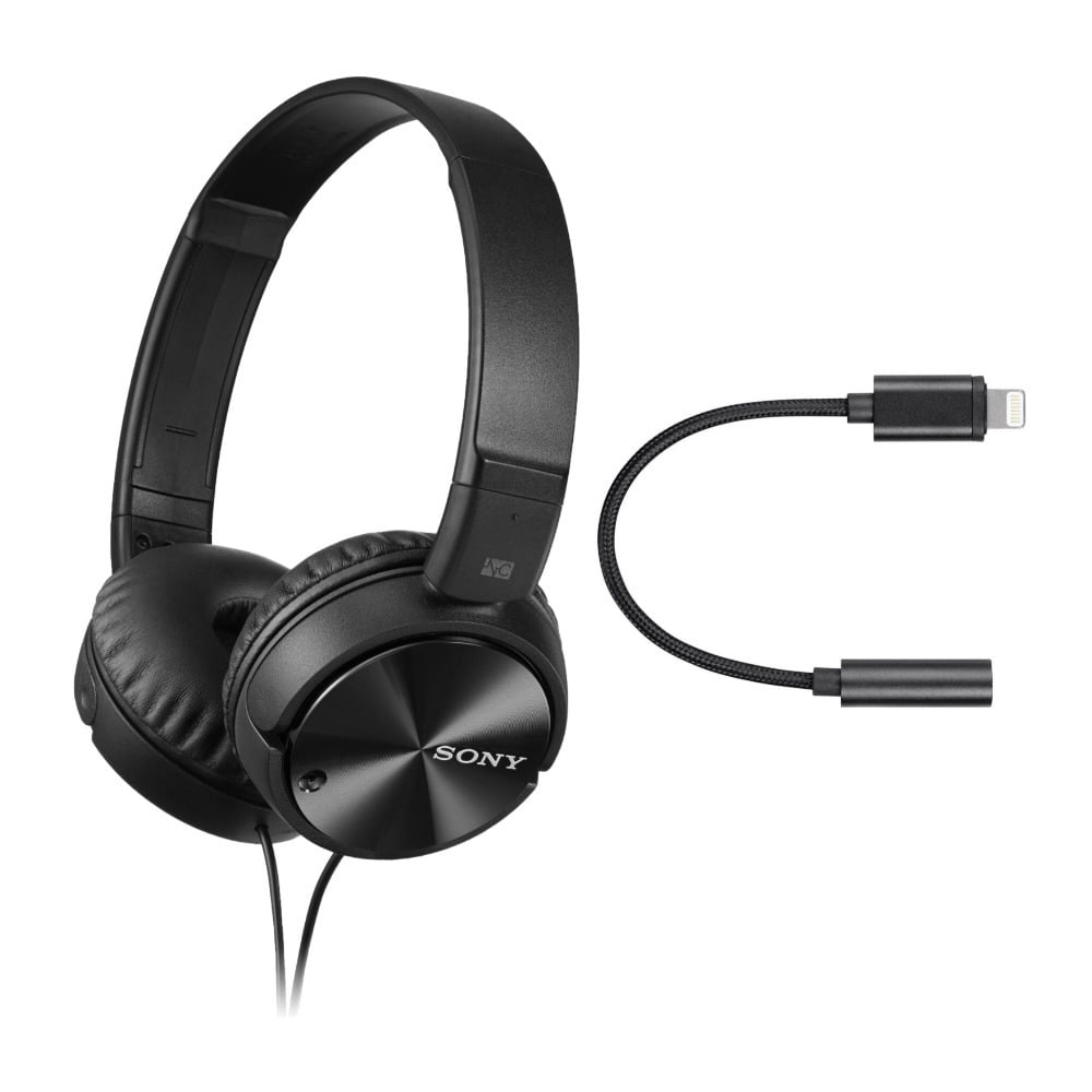 Sony MDRZX110NC Noise Cancelling Headphones and Lightning to 3.5mm Audio  Adapter - Walmart.com