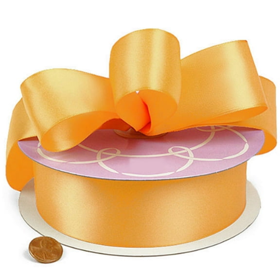 1.5" Wide Light Gold Double Faced Satin Ribbon - 50 Yards (Not Wired)