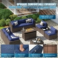 thumbnail image 4 of Sunmthink 11-Piece Outdoor Patio Furniture, Patio Furniture Sets with Fire Pit, Wicker Outdoor Conversation Set and Waterproof Cover, 4 of 9
