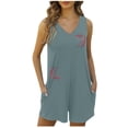 thumbnail image 2 of Puntoco Pantalones cortos deportivos para mujer Mono corto sin mangas estampado de moda de verano para mujer, 2 of 5