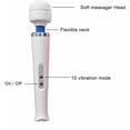 thumbnail image 5 of Bexikou USB Rechargeable Wand Massager and Jade Gua Sha Scraping Massage Tool , Personal Massager with 10 Vibrating Patterns Body Massager for Face,Neck, Body Muscle Relaxing and Relieve, White, 5 of 8