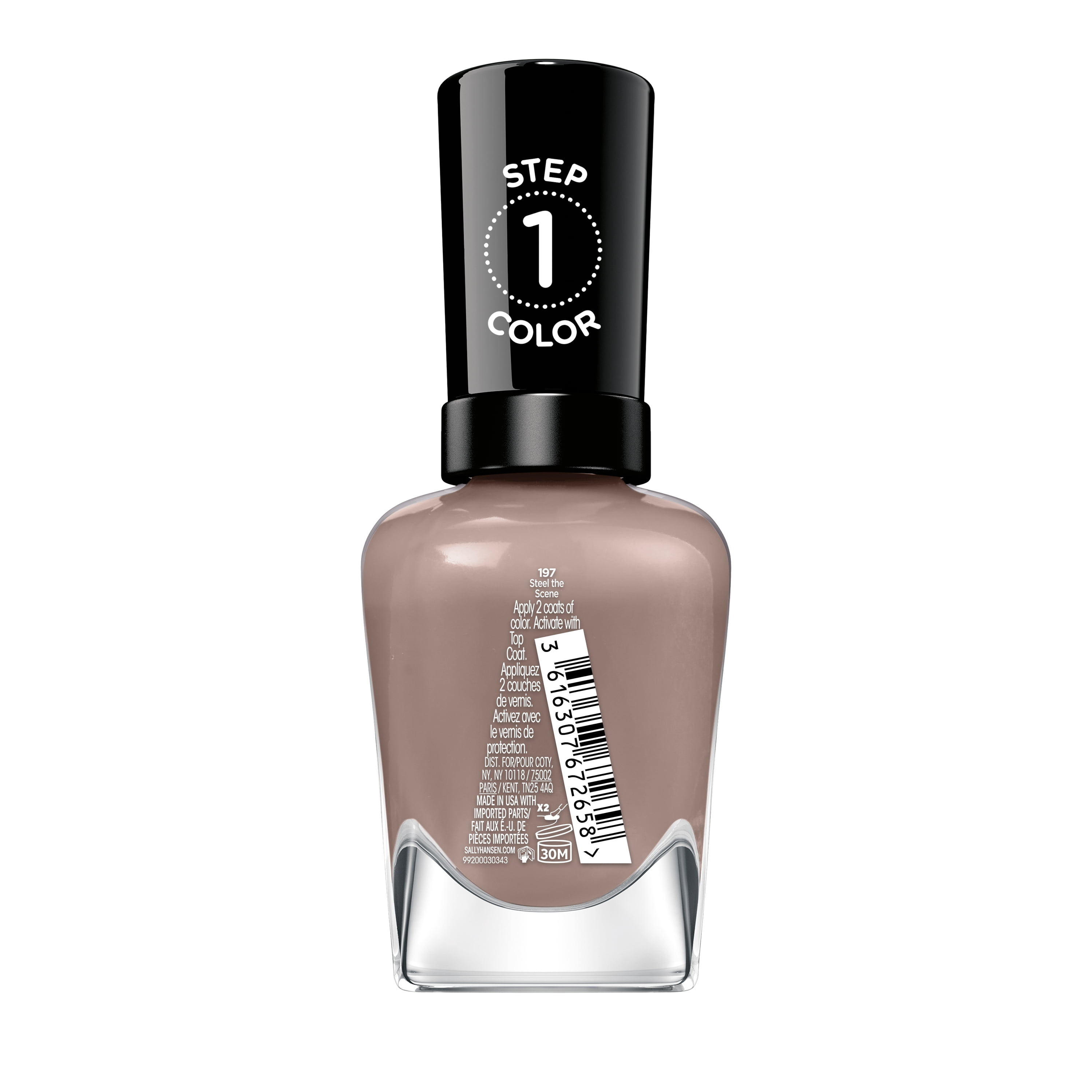 Sally Hansen Miracle Gel Nail Polish Supercharged Glam Steel the Scene .5oz