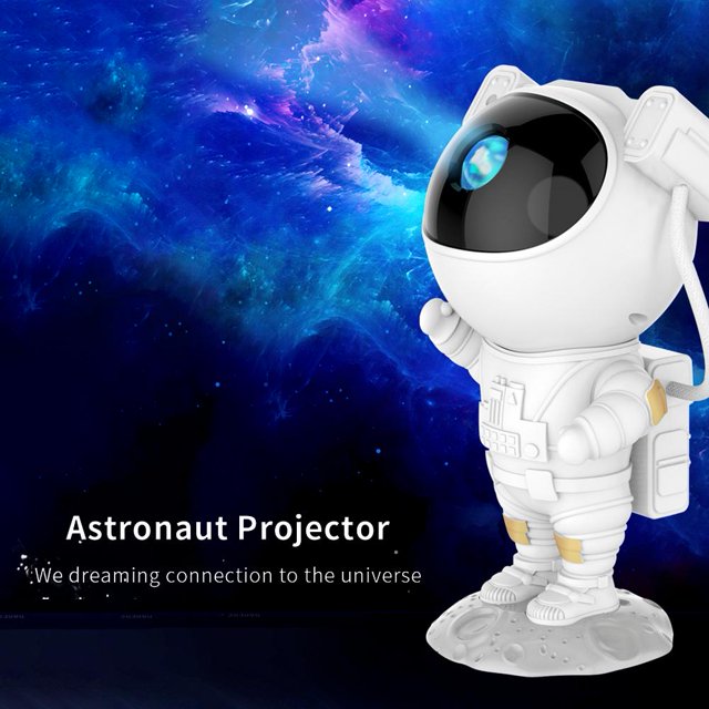 Lámpara de proyector de astronauta Luz de noche Vivero estrellado Lámparas de cambio de colores
