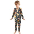 thumbnail image 6 of FORMRS Long Sleeve Top and Pants Pajama Set for Niños 2-Piece Sleepwear, Sizes 18M-8Y, Black Mushroom Pattern, 6 of 6