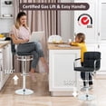 thumbnail image 6 of YRLLENSDAN Tall Bar Stools Set of 2 High Bar Chairs with Armrest Kitchen Bar Stools Swivel Adjustable Bar Stool Leather Island Chairs Set of 2 Counter Height Bar Stools with Back,Black, 6 of 8