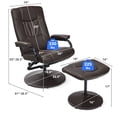 thumbnail image 4 of Costway 360° Swivel Recliner Chair PVC Leather Lounge Accent Armchair w/ Ottoman Brown, 4 of 9