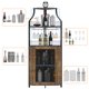 thumbnail image 5 of Yeshouse mueble esquinero para vinoteca de estilo rústico, pequeño aparador con estante desmontable y puerta de malla, soporte para vasos, armario para licores y café, ideal para cocina y comedor, 5 of 8