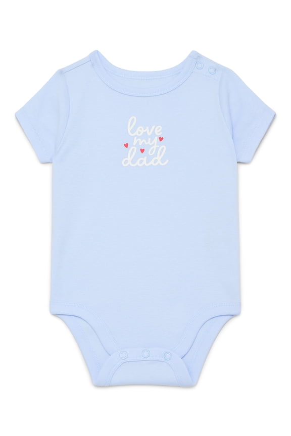Baby Girls Bodysuit with Short Sleeves, Sizes 0-24 Months