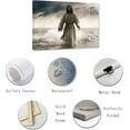 thumbnail image 2 of ZHONGYUTONG Jesus Canvas Wall Art God Walks on the Beach Pictures Prints Christian Spiritual Poster Abstract Artwork for Prayer Room Living Room Framed (24.00" x 36.00"), 2 of 5