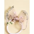 thumbnail image 4 of vera natura Newborn Girl Outfit, Puff Sleeve Embroidery Flower A-line Romper Dress with Bow Headband Clothes, 4 of 9