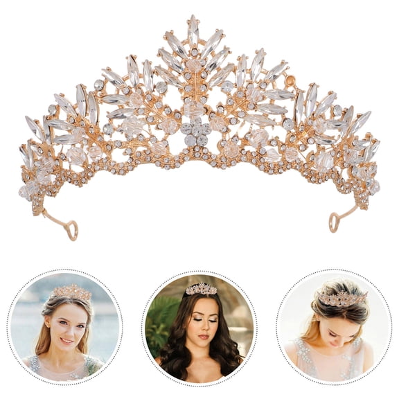 ELAYARD 1Pcs Metal Birthday Tiara for Women Secure Hairstyle Hair Accessories for Party