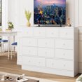 thumbnail image 2 of Studyset 12 Drawer Dresser for Bedroom, 61 Inch Wood Dresser with Power Outlet, Wide Chest of Drawers for Living Room, Hallway, Tall Dressers with Smooth Metal Rail, 2 of 6