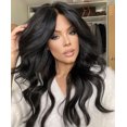 thumbnail image 4 of Peluca de mujer pelo largo marrón negro degradado onda media ancha pelo largo y rizado teñido conjunto de cabello de fibra química, 4 of 5