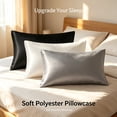 thumbnail image 5 of Silk Pillow case, Satin Pillow Cases 2-Pack, Cooling Silky Pillow Covers for Hair and Skin, Ivory White Queen-Size Pillow Case, 20x30 Inches, 5 of 10