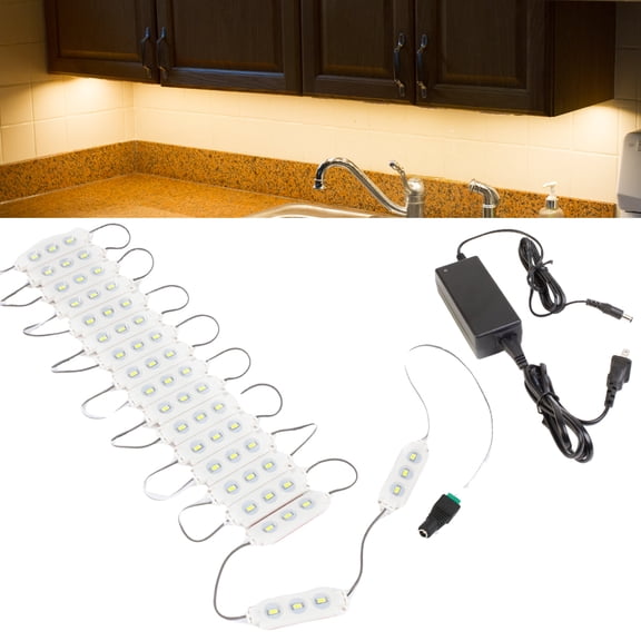 40ft Kitchen under cabinet LED Light 80 pieces warm white 5630 module with UL 12v AC Power package