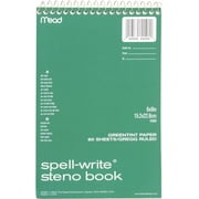 4 SPIRALS: MEAD 43080 - Mead Spell-Write, Spiral Bound (top) Steno Book - Pack of 4 Books