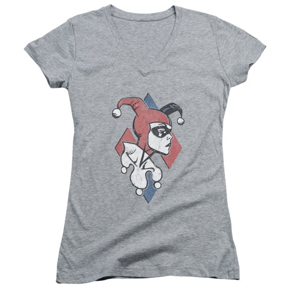 Batman Profiling Junior Women's T-Shirt V-Neck-Athletic Heather