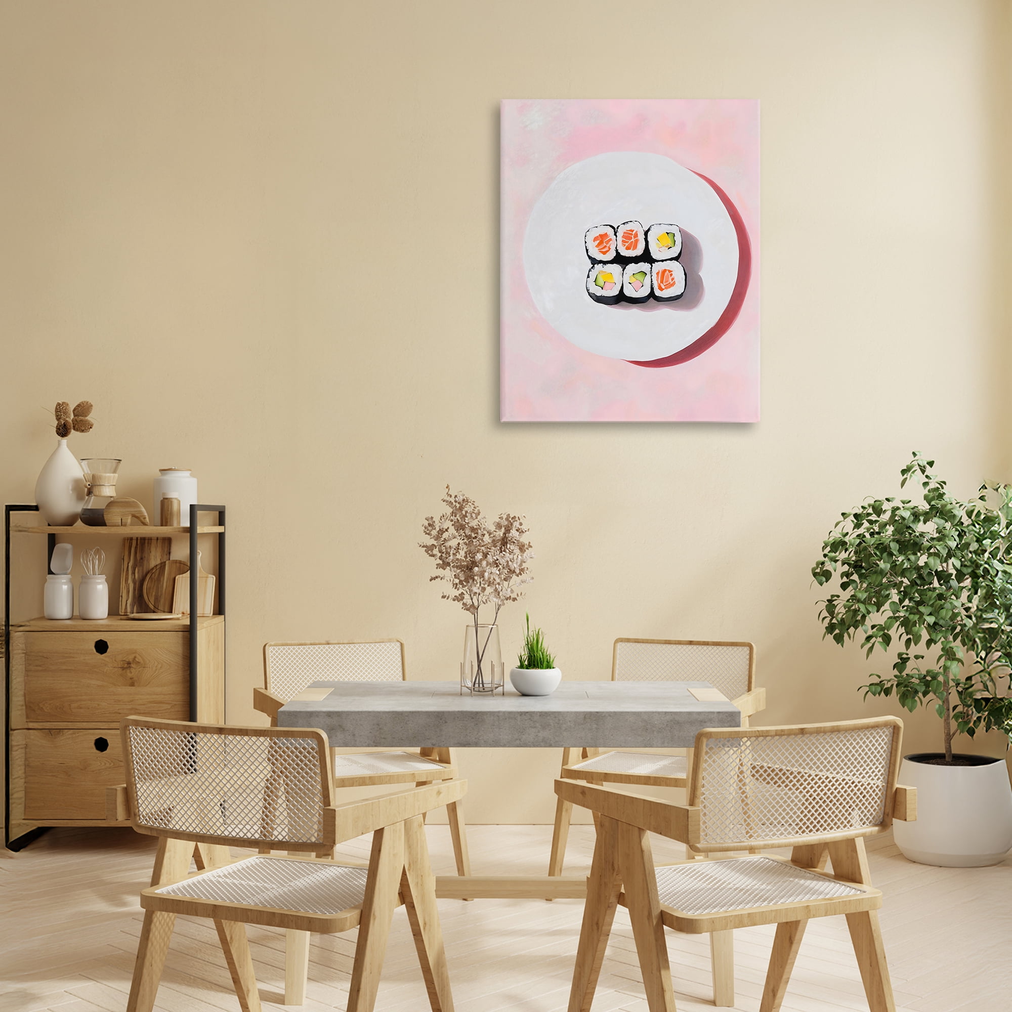 Stupell Industries Sushi Rolls on Plate Canvas Wall Art, design by The Prints Vibe