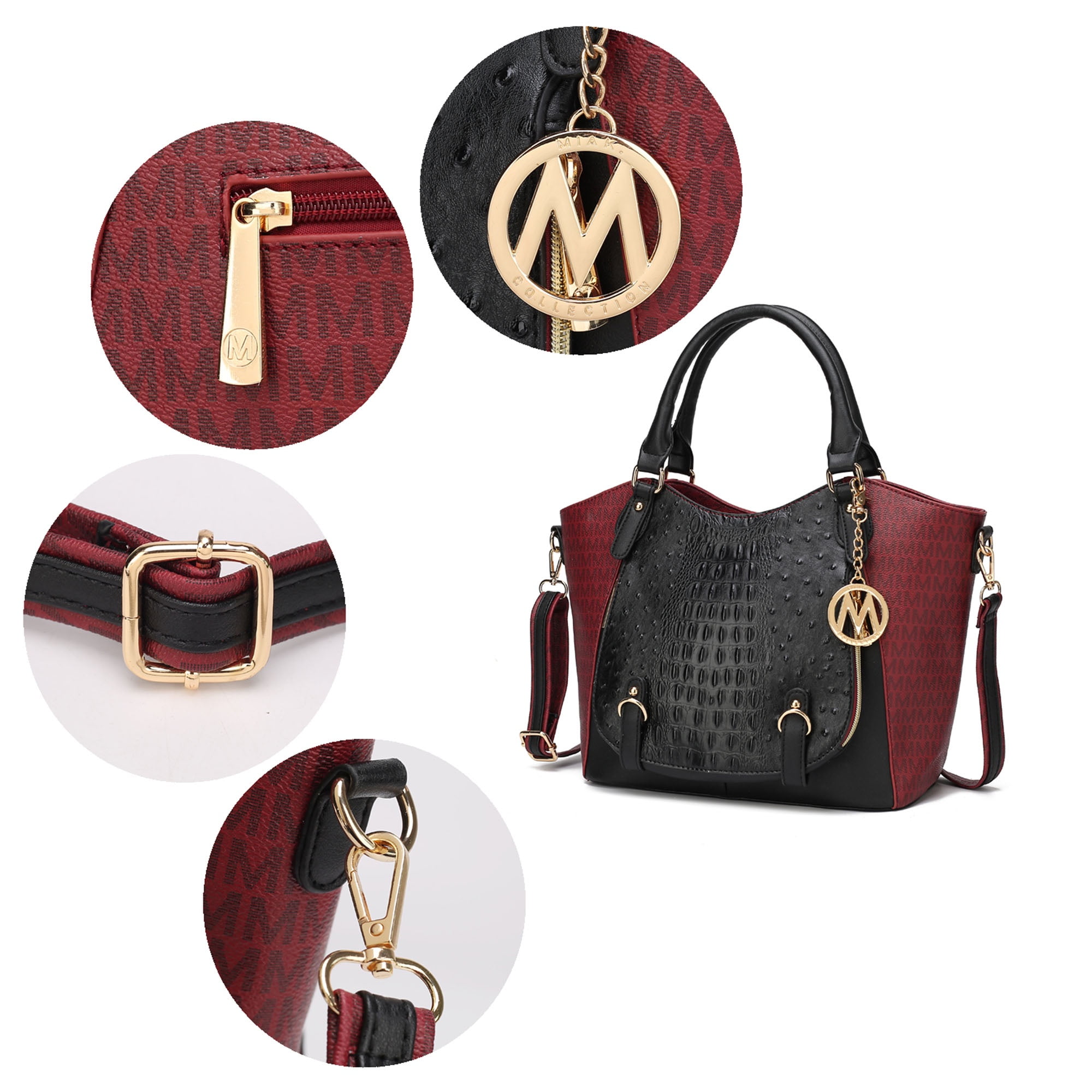 MKF Collection Jacqueline Signature Women Satchel Bag, Handbag Purse by Mia K - Black