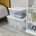thumbnail image 5 of Sterilite Small Storage Bin, 58 Quart Clear Plastic Storage Container with Snap-On Lid, White, 5 of 10