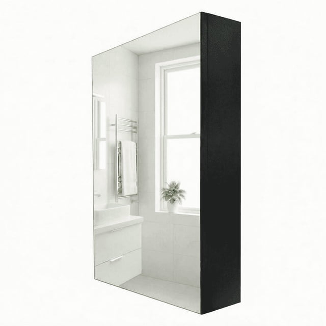 Botiquín con espejo para baño Modularma Modelo A color Negro