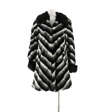 Genuine Chinchilla Fur - Dennis Basso Faux Chinchilla Fur Coat A284859