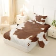 thumbnail image 2 of Erosebridal Farmhouse Cow Print Twin Sheet Sets 3pcs For Boys Girls,Brown White Animal Print Bedding For Teens Adults, 2 of 5