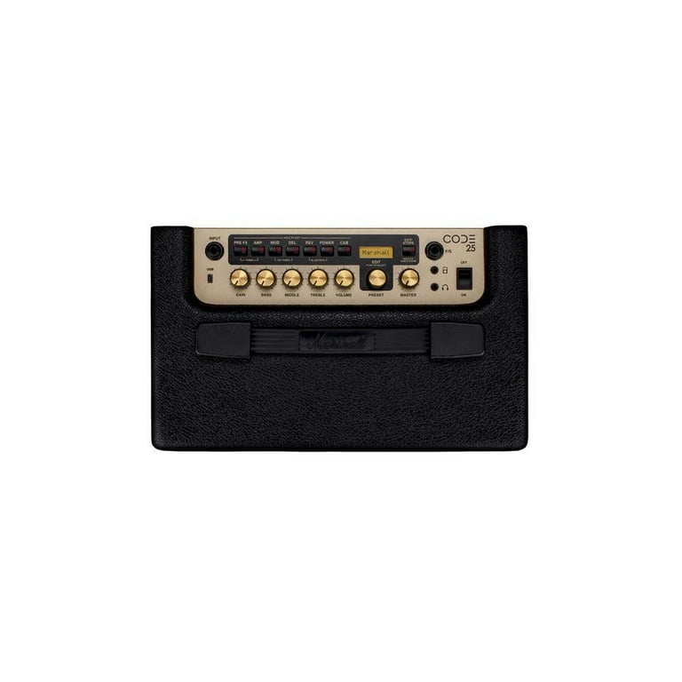 Marshall Code 25 Combo Guitar Amplifier, 1x10, 25w with AMP