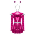 thumbnail image 3 of Aislor Women's Alien Cosplay Dress with Hair Hoop Astronaut Long Sleeve Shiny A-line Halloween Hot Pink XL, 3 of 7