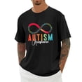thumbnail image 3 of Mens Workout Shirt Awareness Soft Crewneck Adult Support Sensory Friendly Summer Shirt for Men,Black,5XL, 3 of 4