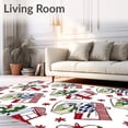 thumbnail image 2 of ODIKA 8'x10' Machine Washable Non-Slip Area Rug, Joyful Woodland Journey Seasonal Hearth Step Protective Ensemble High Traffic Rug, Red, 651776, 2 of 7
