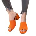 thumbnail image 2 of Zapatos Vestir Slip On Slides Sandalias Tacón Grueso Bloque Punto para Mujer, 2 of 9