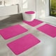 thumbnail image 5 of Juego de alfombras de baño de espuma, con forro polar grueso y suave, absorbentes y lavables a máquina, con base antideslizante para mayor seguridad en la ducha (rosa)., 5 of 8