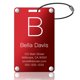 thumbnail image 1 of Etiquetas de equipaje KCULE de metal personalizadas para maletas y mochilas rojas, 1 of 1