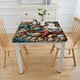 thumbnail image 3 of nygtbtfer Round Fitted Tablecloth Elastic Edged Table Cover,Summer Marine Shell Wipeable Table Cloths for Kitchen Dining Party Tables, Pearl Blue White, 3 of 7