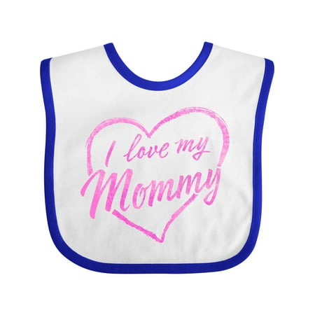 

Inktastic I Love My Mommy in Pink Chalk Heart Gift Baby Boy or Baby Girl Bib